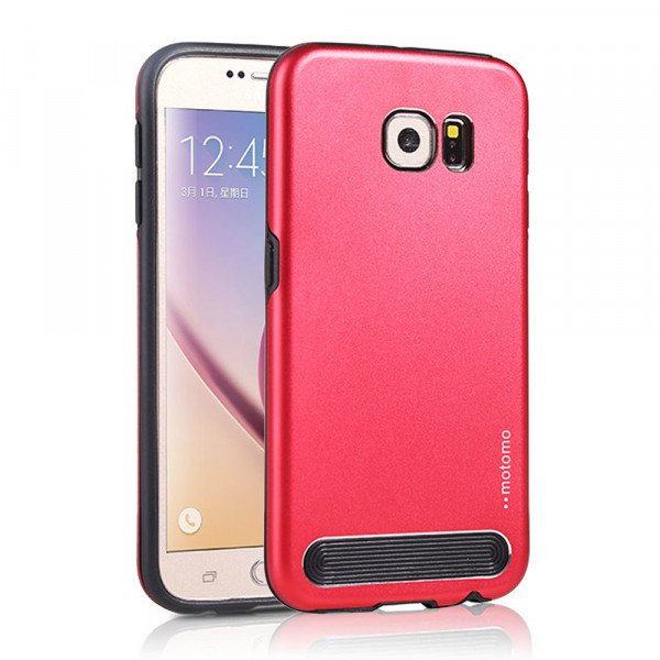 Wholesale Samsung Galaxy S6 Edge Plus Aluminum Armor Hybrid Case (Red)